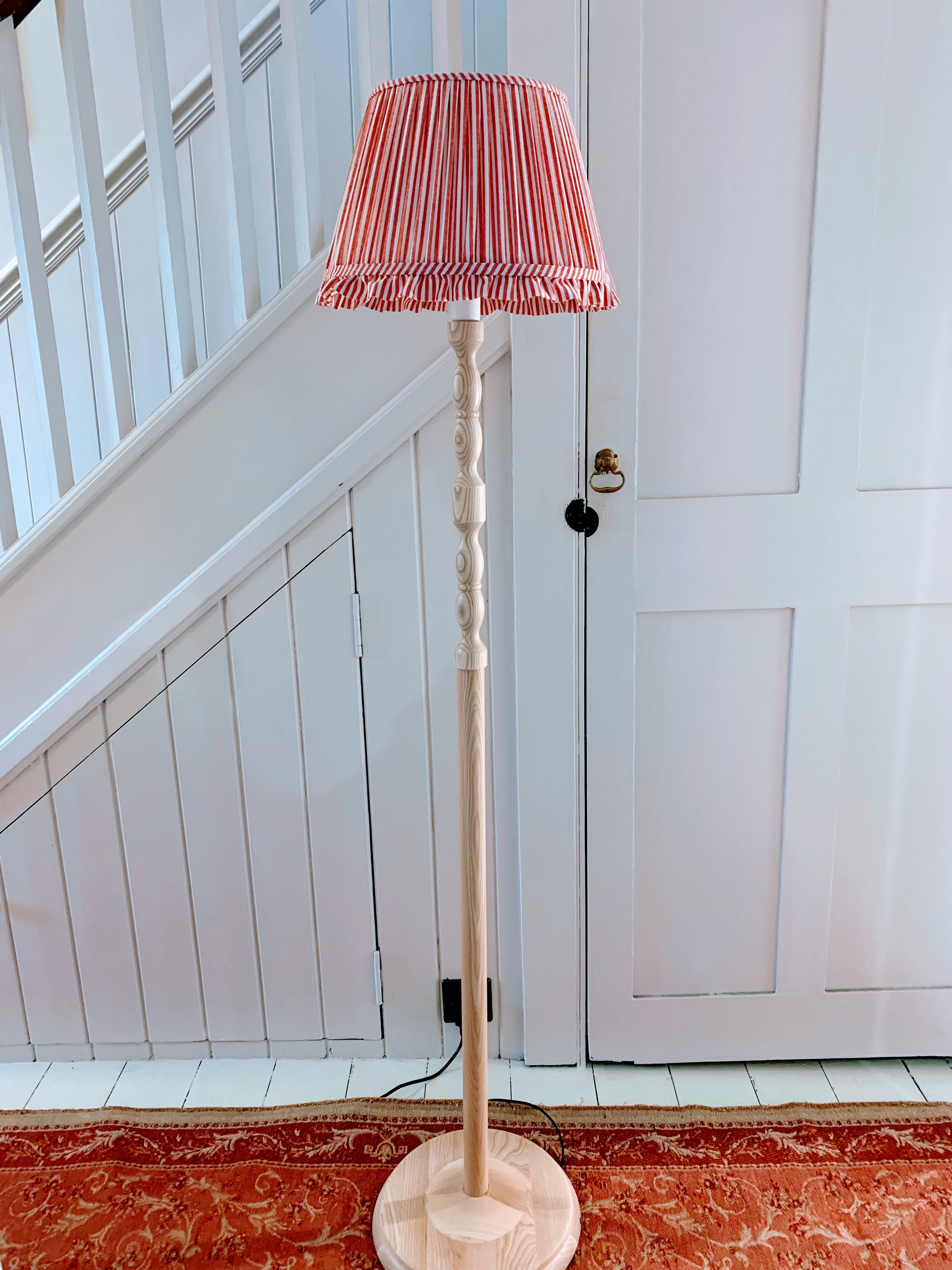 Red Stripe Ruffle Lampshade