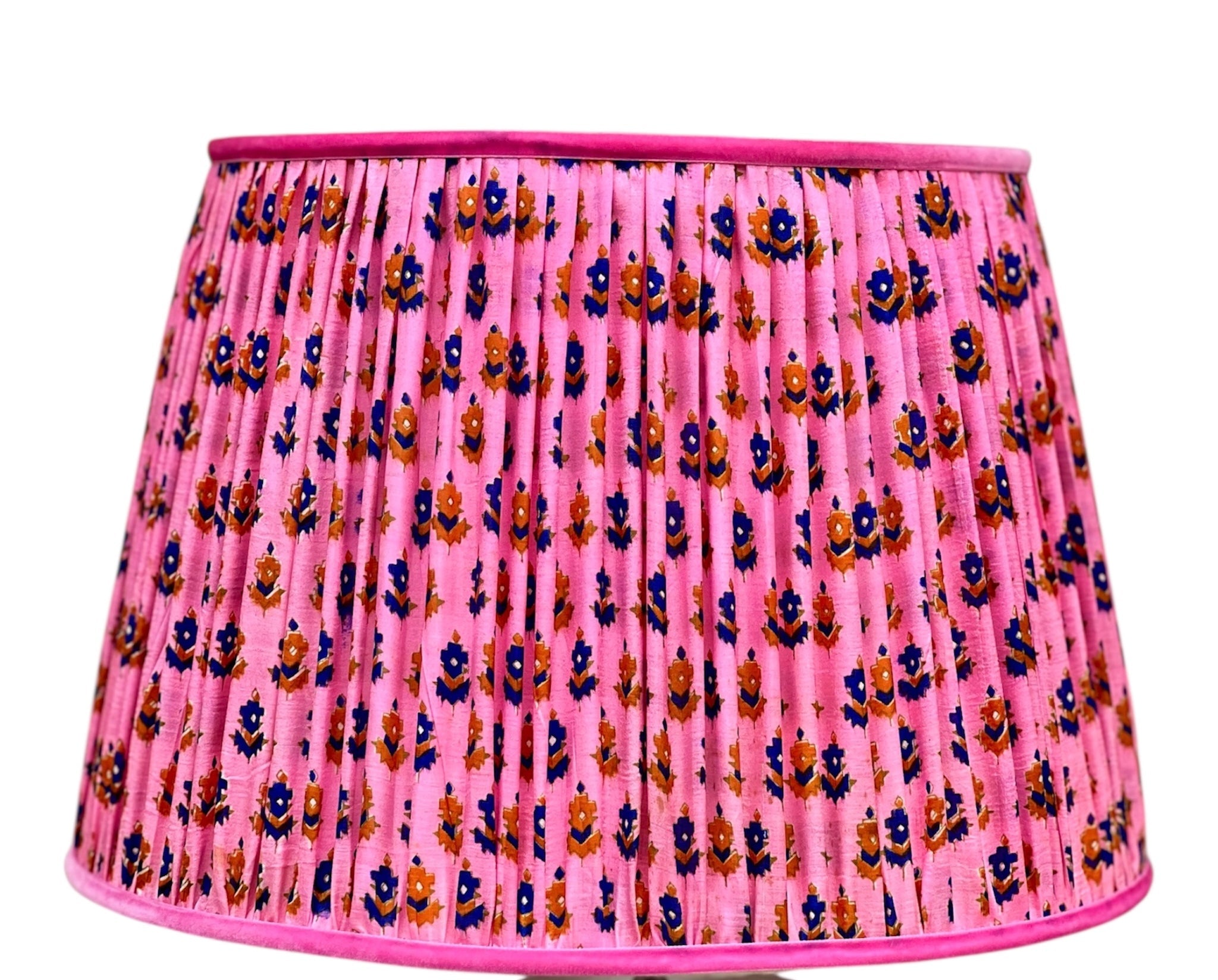 Pink Silk Sari Lampshade 16 Inch