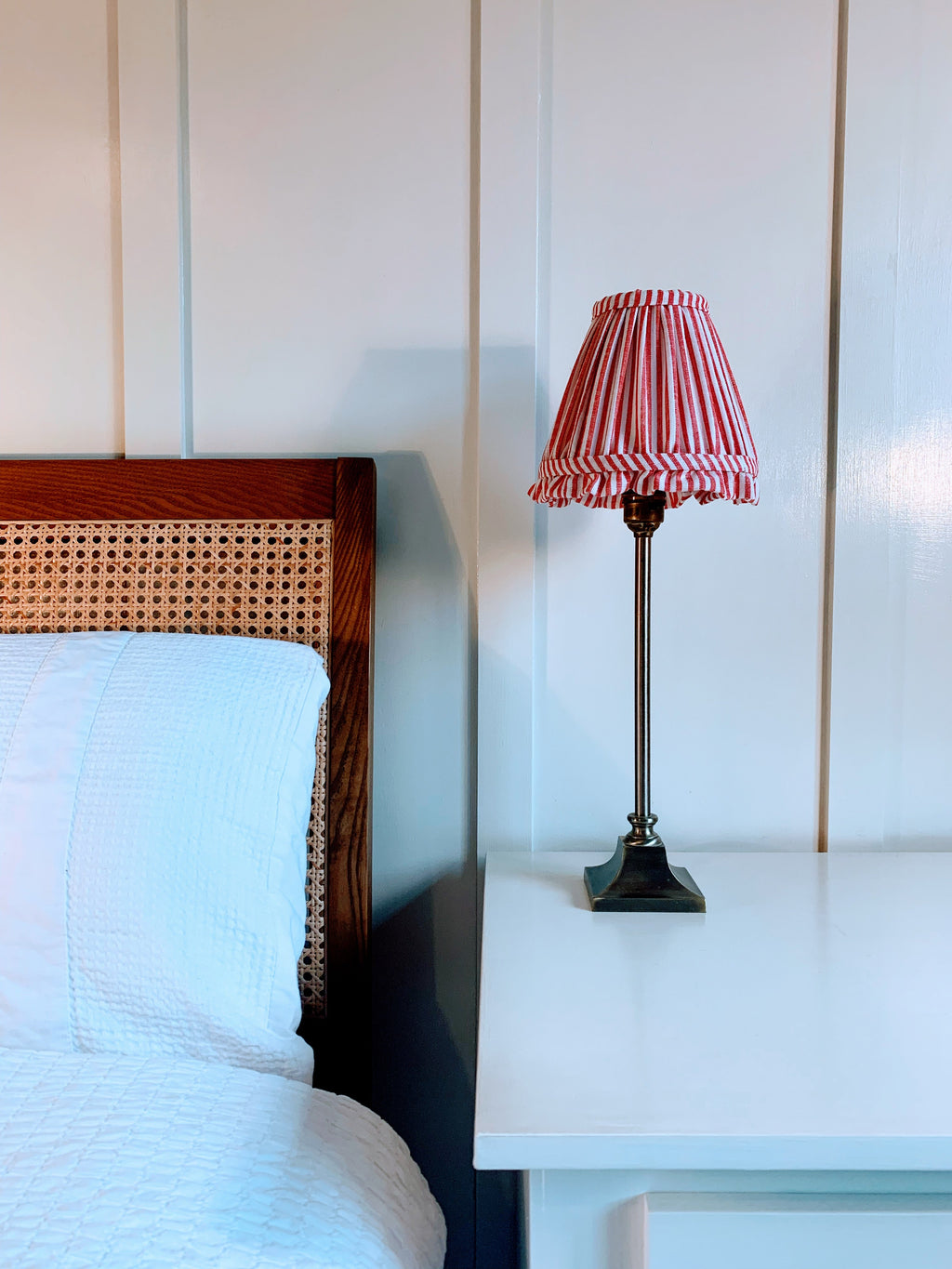 Red Stripe Ruffle Lampshade