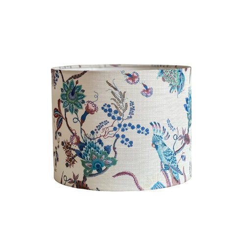 Blue Floral Drum Lampshade 30cm