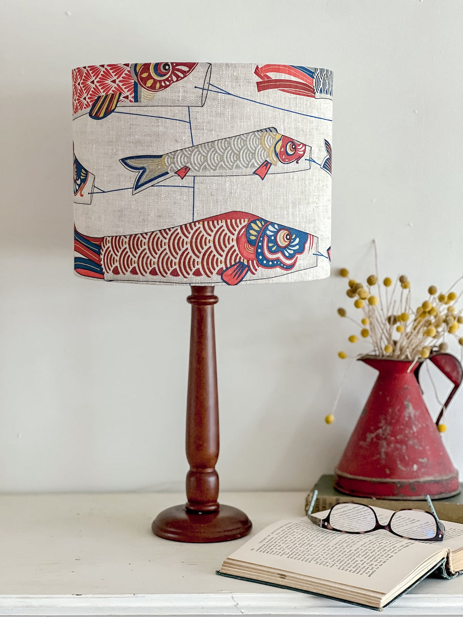 Multi Pattern Linen Drum Lampshade 30cm
