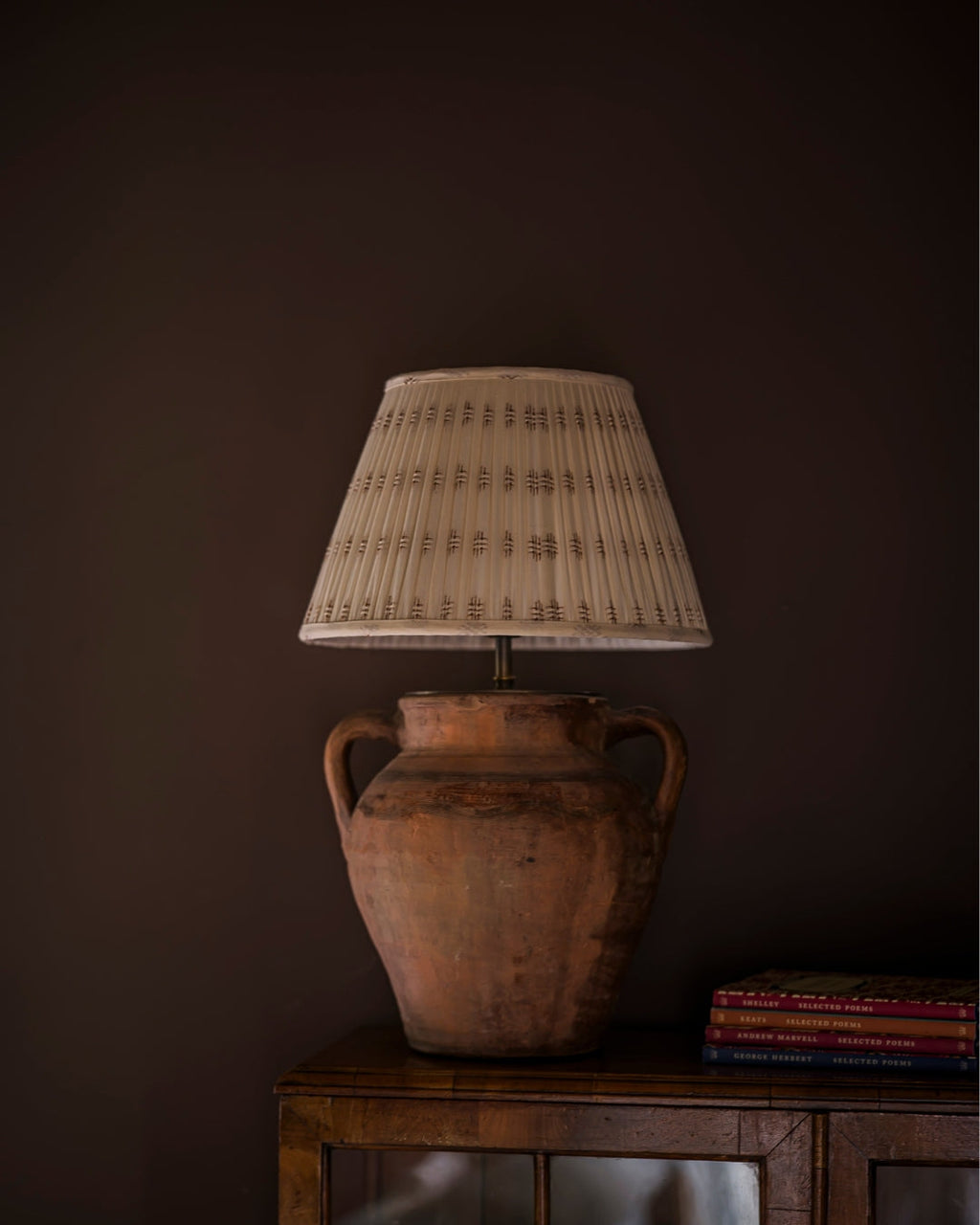 Chestnut Embroidered Classic Lampshade