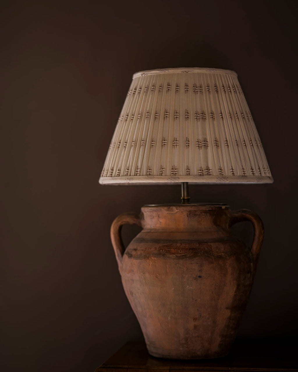 Chestnut Embroidered Classic Lampshade