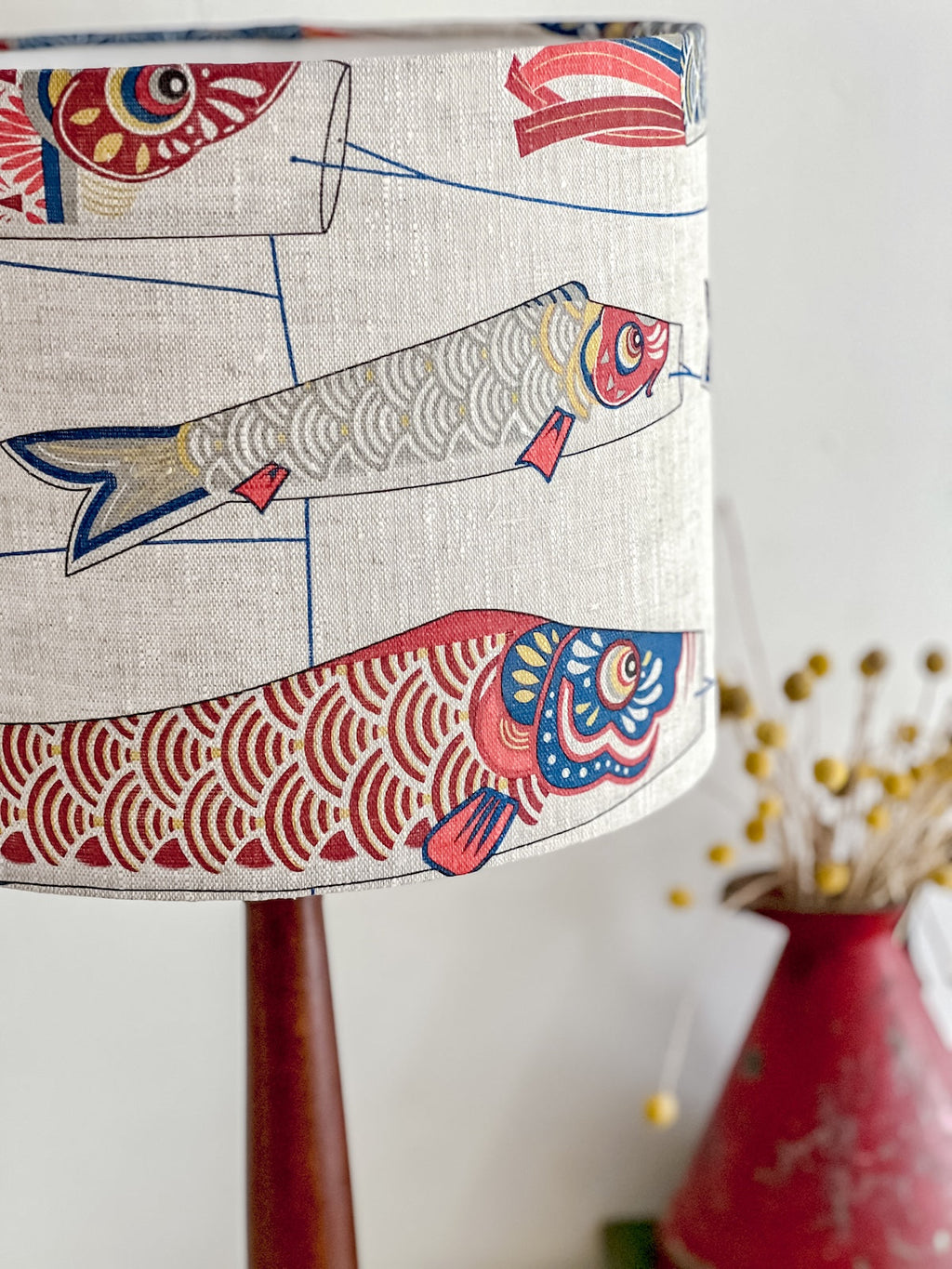 Multi Pattern Linen Drum Lampshade 30cm