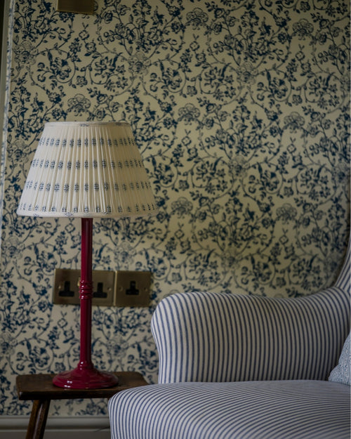 Blue Embroidered Classic Lampshade