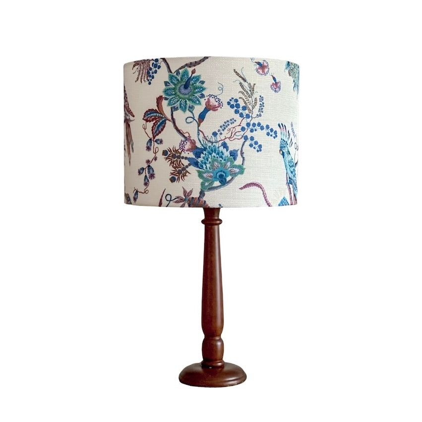 Blue Floral Drum Lampshade 30cm