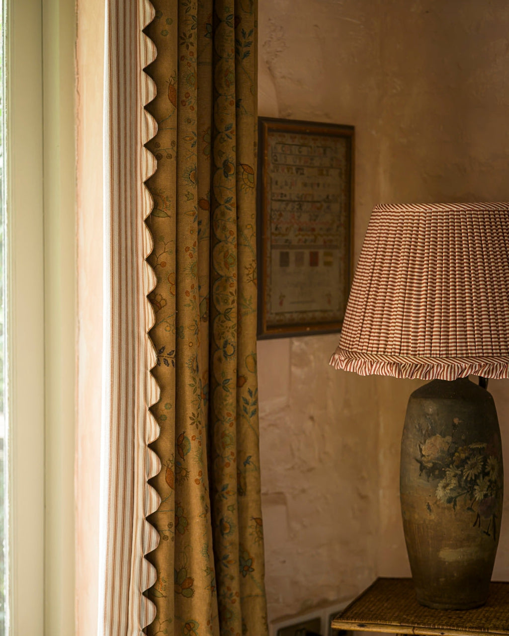 Crabapple Striped Ruffle Lampshade