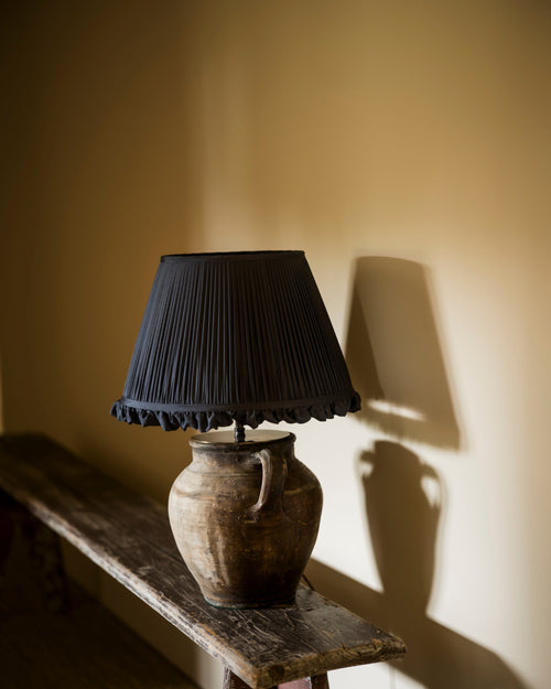 Black Grape Silk Ruffle Lampshade