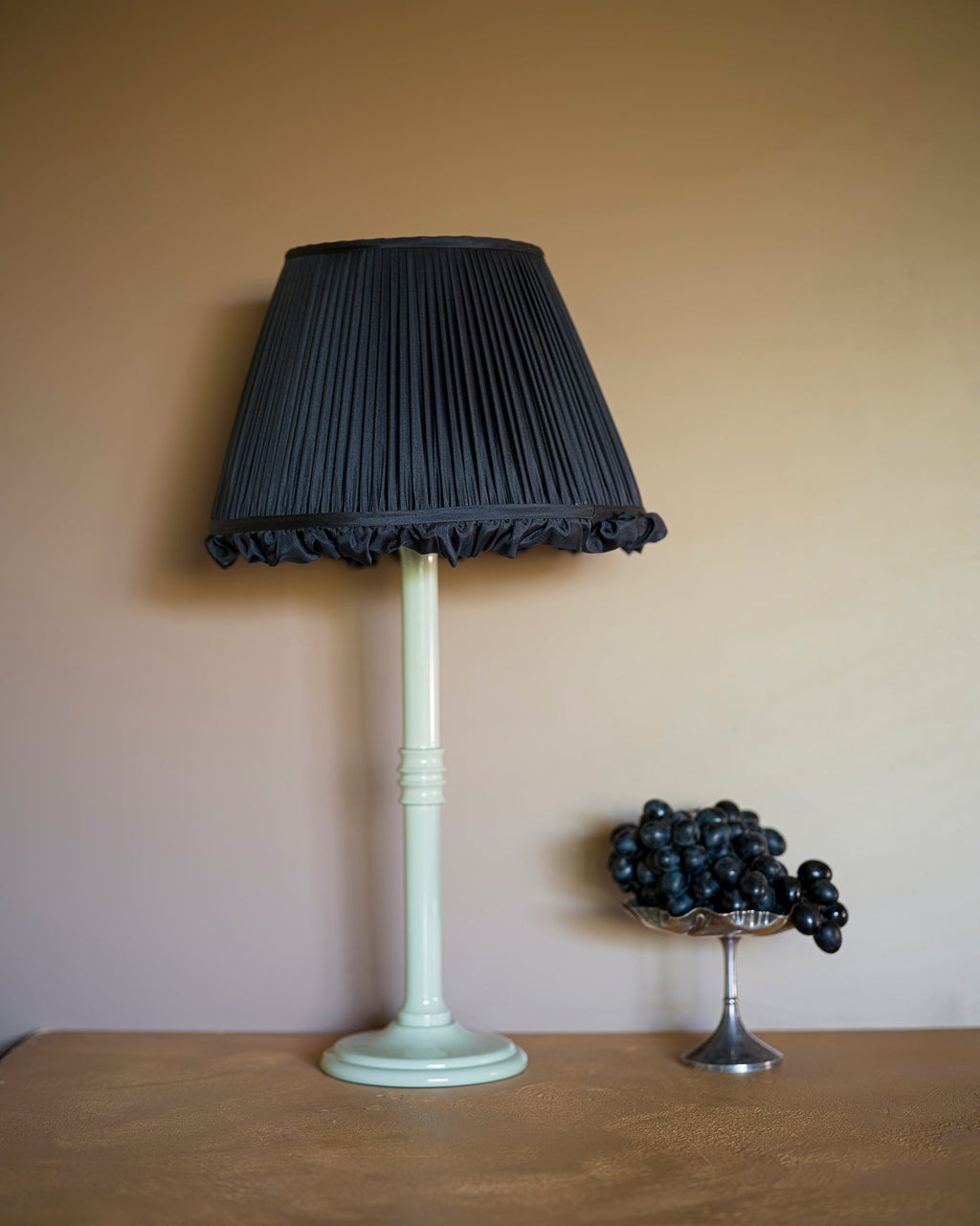 Black Grape Silk Ruffle Lampshade