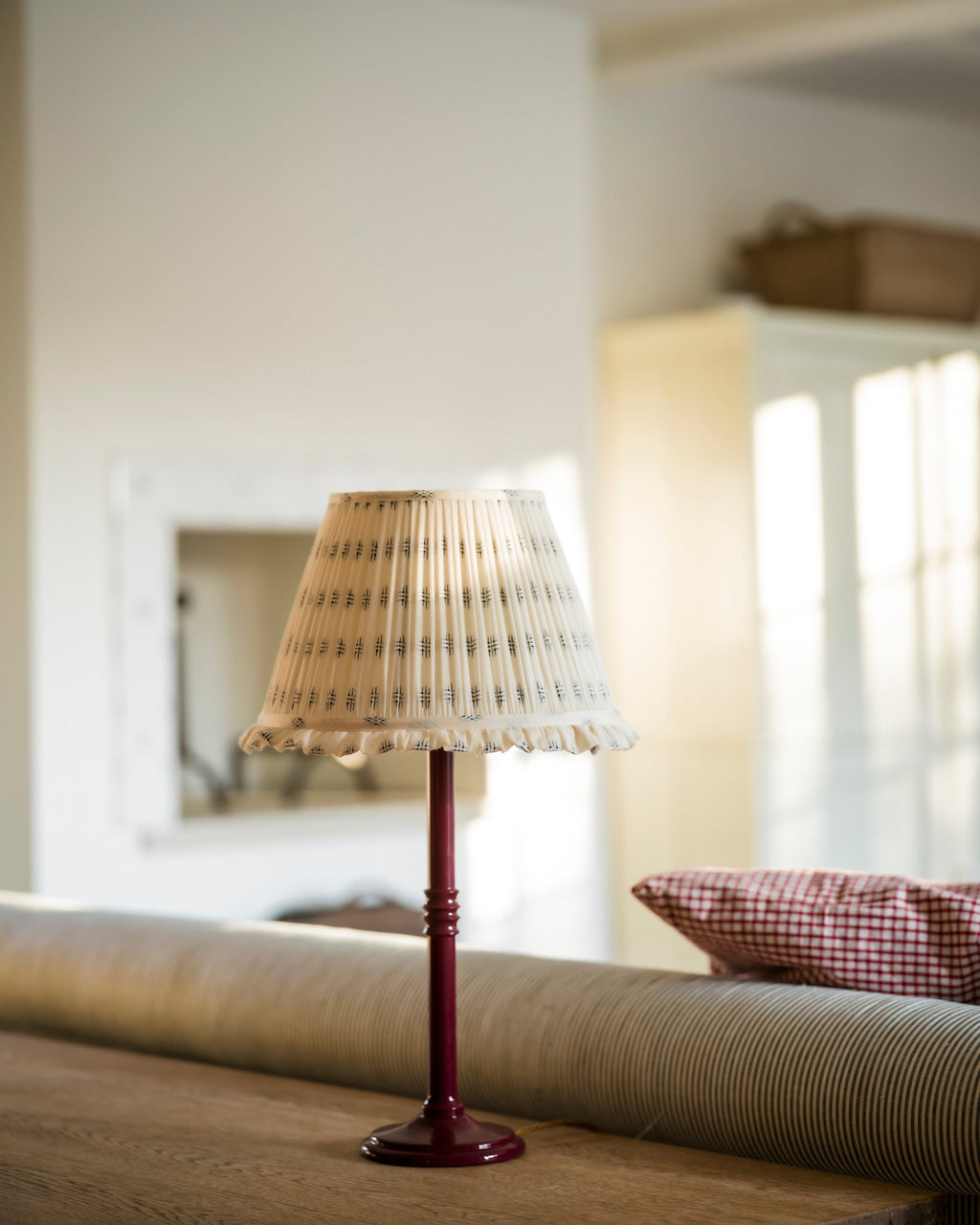 Delphinium Embroidered Ruffle Lampshade