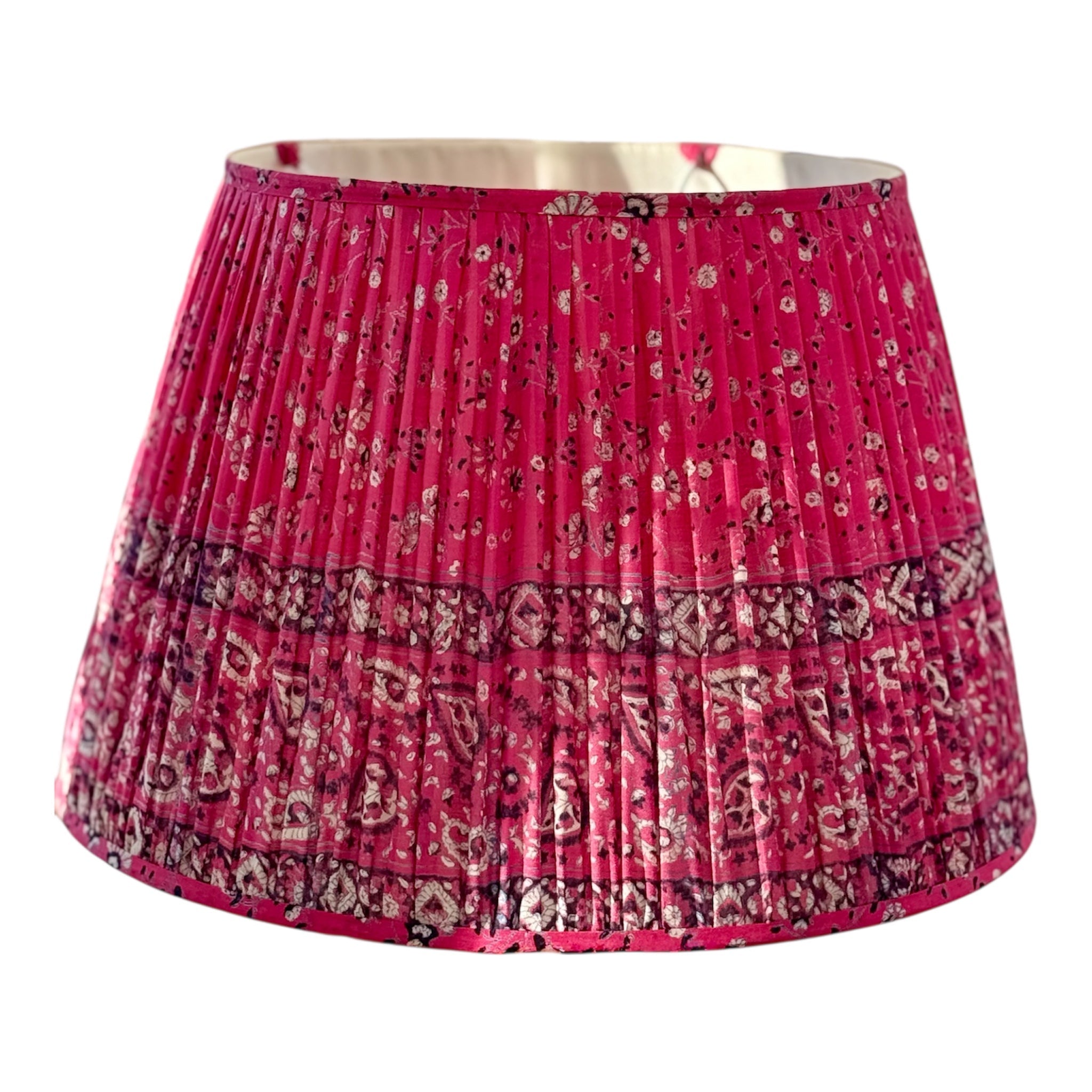Raspberry Silk Sari Lampshade 18 Inch