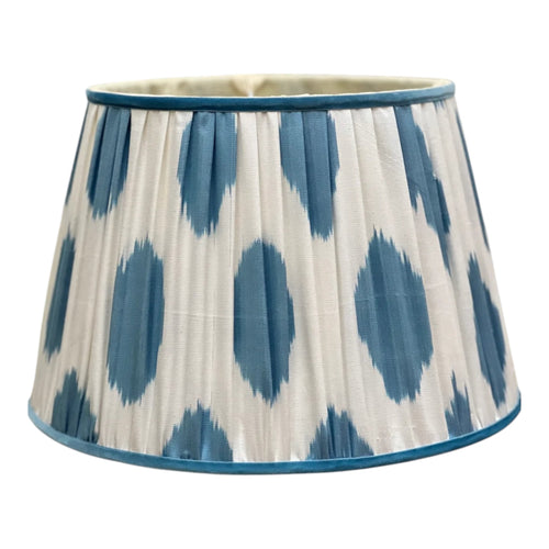 Blue Silk Ikat Spot Lampshade 14 Inch