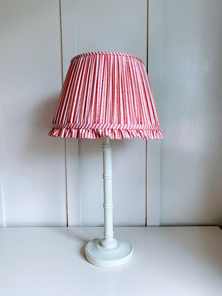 Red Stripe Ruffle Lampshade