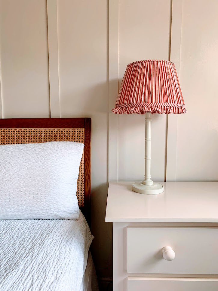 Red Stripe Ruffle Lampshade