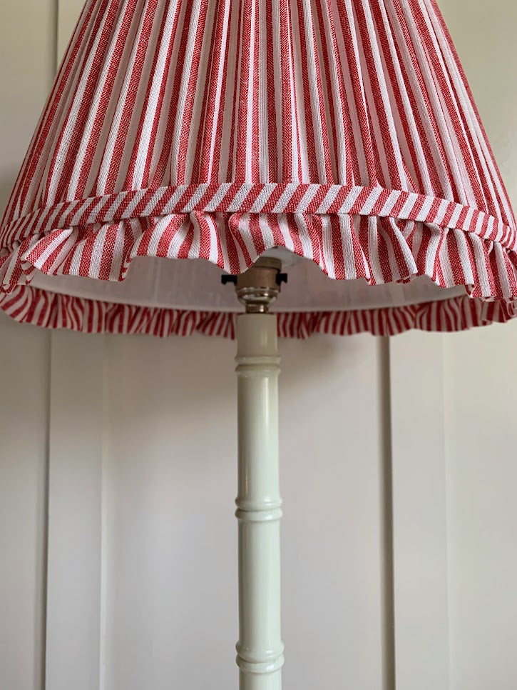 Red Stripe Ruffle Lampshade