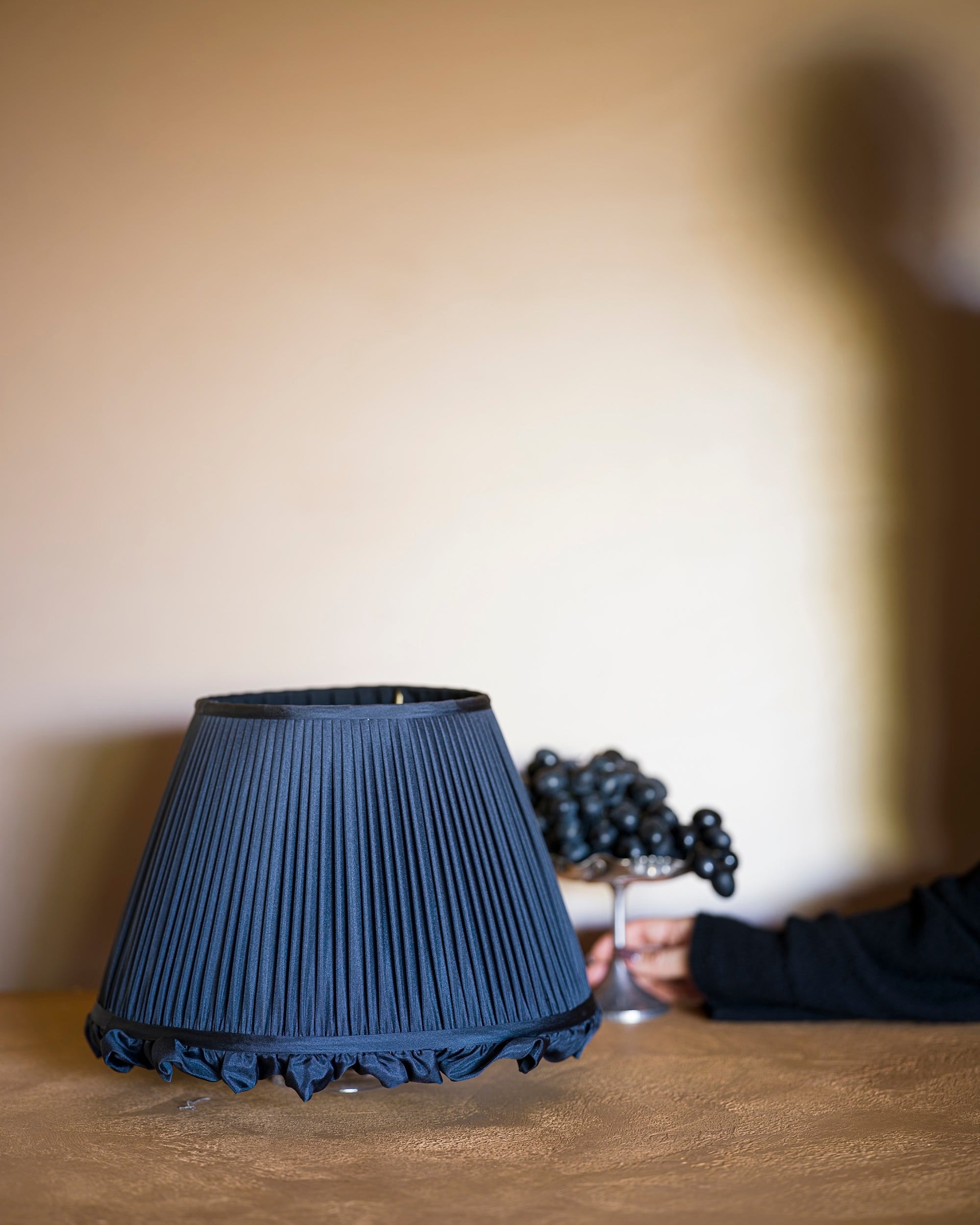 Black Grape Silk Ruffle Lampshade