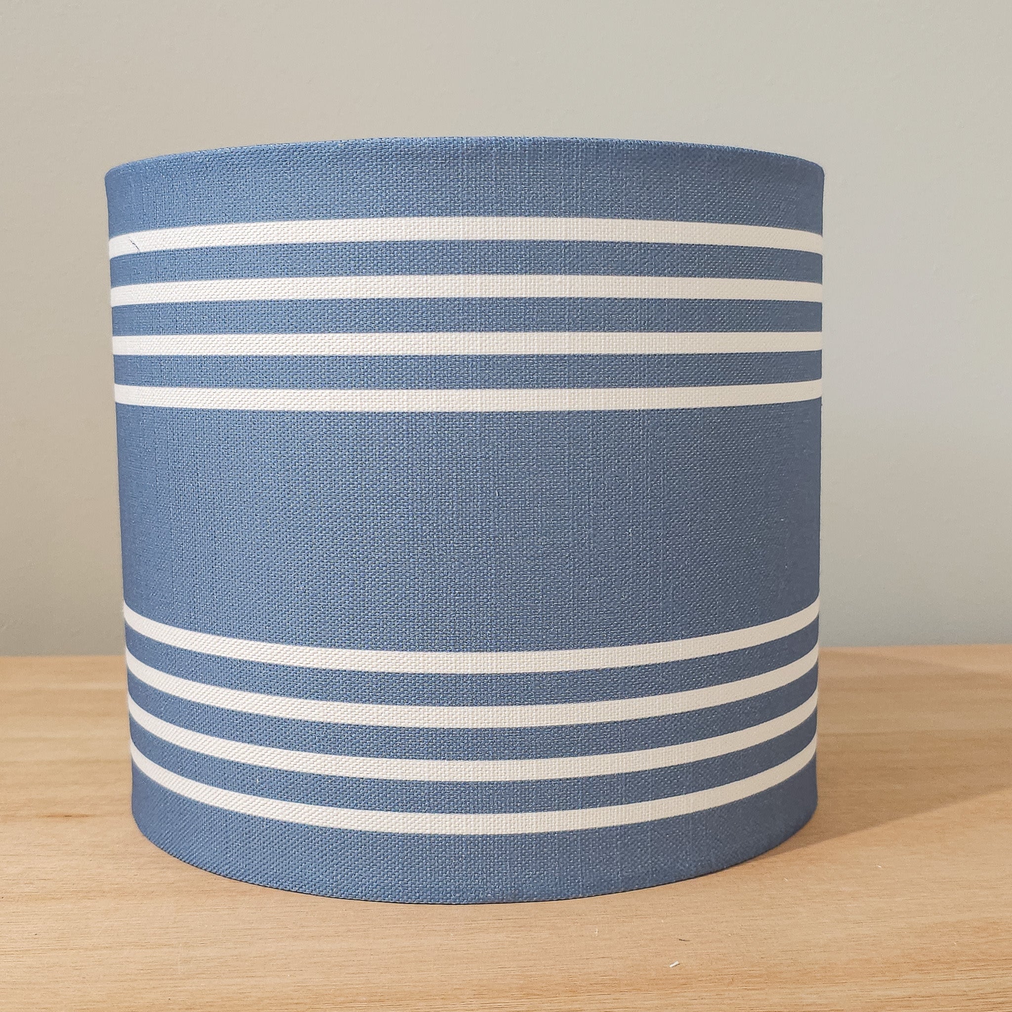 Blue Studio Stripe Drum Lampshade