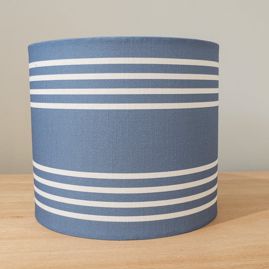 Blue Studio Stripe Drum Lampshade
